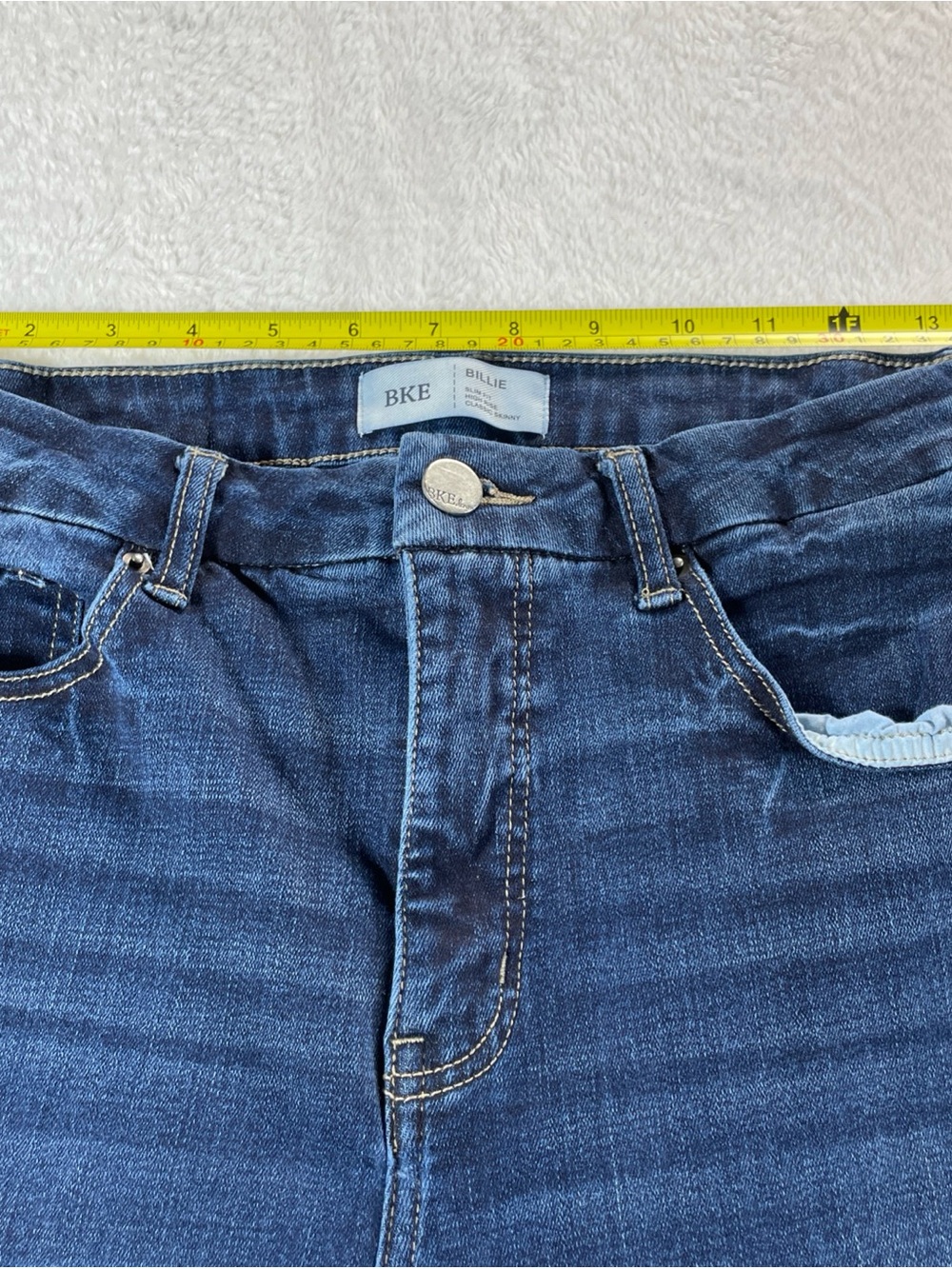 BKE Billie Jeans Women's Slim Fit High Rise Classic Skinny 30X32 Dark Wash - Picture 9 of 11